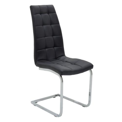 Καρέκλα Darrell pakoworld pu μαύρο-βάση χρωμίου 42x49x106εκ (Σετ 2 Τεμάχια) - PAKO WORLD - 127-000106