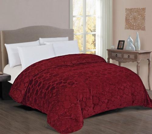 Κουβερτοπάπλωμα Fur-Sherpa Μονό 160x220εκ. Bordeaux DimCol (Ύφασμα: Polyester, Χρώμα: Μπορντώ , Μέγεθος: Μονά) - DimCol - 33421006033