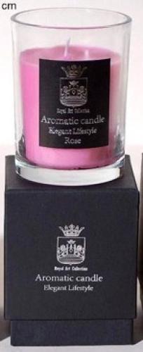 Αρωματικό Κερί Σε Γυάλινο Ποτηράκι Royal Art 8x10,5εκ. APO01R (Υλικό: Γυαλί, Χρώμα: Ροζ) - Royal Art Collection - APO01R