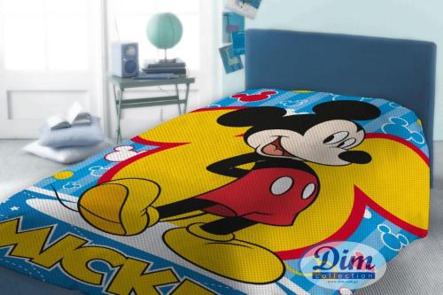 Κουβέρτα Μονή Πικέ 160x240εκ. Mickey 565 Digital Print Disney Dimcol (Ύφασμα: Βαμβάκι 100%, Χρώμα: Μπλε) - Disney - 2120415201056599