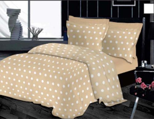 Σετ Σεντόνια Μονά 170x245εκ. Εμπριμέ Dots Beige Le Blanc (Ύφασμα: Βαμβάκι 100%, Τύπος κατωσέντονου: Χωρίς Λάστιχο, Χρώμα: Μπεζ, Μέγεθος: Μονά) - Le Blanc - 7000221-19