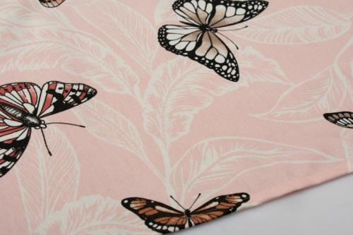 Καρές Εμπριμέ Polycotton Αλέκιαστος 90x90εκ. Butterfly 450 Coral DimCol (Χρώμα: Κοραλί , Ύφασμα: 70% Βαμβάκι-30% Polyester) - DimCol - 1932981107245083