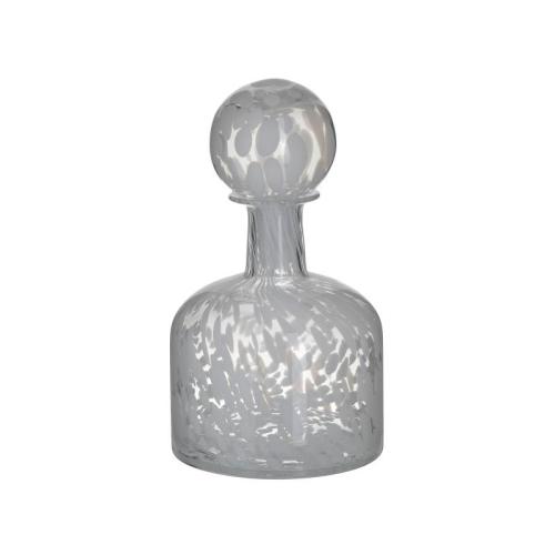 Διακοσμητικό Μπουκάλι Γυάλινο Διάφανο-Λευκό inart 15x26εκ. 3-70-621-0053 (Υλικό: Γυαλί, Χρώμα: Λευκό) - inart - 3-70-621-0053