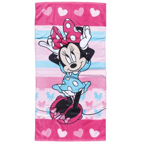 Πετσέτα Θαλάσσης Βαμβακερή 70x140εκ. Minnie Hearts 5862 Μέντα-Φούξια Disney (Ύφασμα: Βαμβάκι 100%, Χρώμα: Φούξια) - Disney - 420708705862