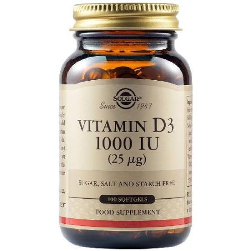 SOLGAR Vitamin D3 1000iu (25μg) 100softgels