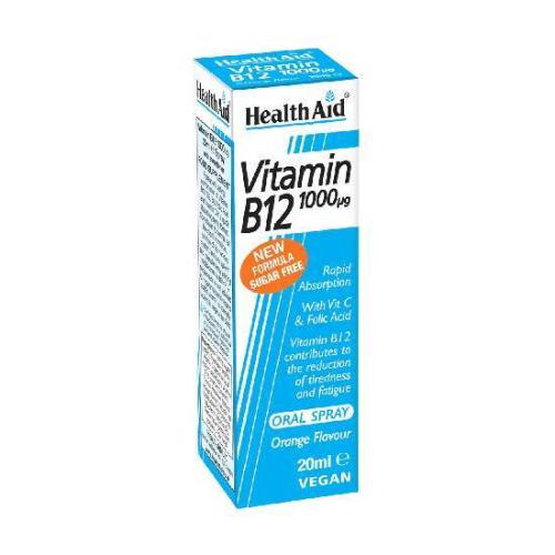 HEALTH AID Vitamin B12 1000μg Oral Spray Orange Flavour 20ml