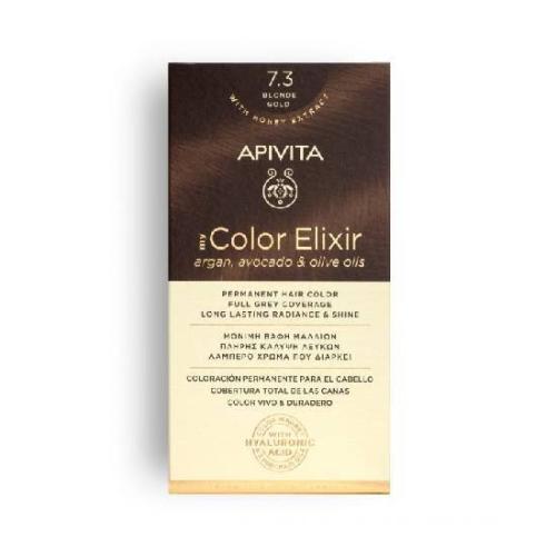 APIVITA My Color Elixir Βαφή Μαλλιών Ξανθό Μελί 7.3 50ml & Γαλάκτωμα Ενεργοποίησης 75ml