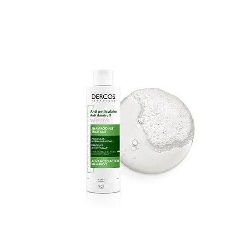 VICHY Dercos Anti Dandruff Shampoo Sensitive Σαμπουάν για τη Ρύθμιση της Ξηροδερμίας & της Πιτυρίδας 200ml