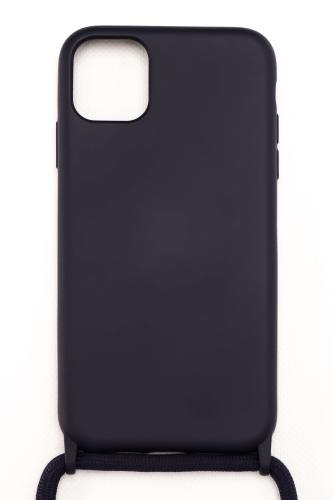 Silicone Case με Κορδόνι (IPhone 11Pro) - Μπλε Σκούρο