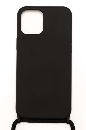 Silicone Case με Κορδόνι (IPhone12ProMax) - Μαύρο
