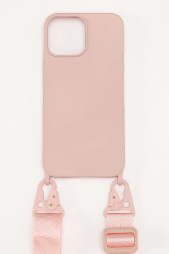 Silicone Case With Strap (IPhone13Pro) - Ροζ