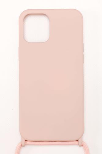 Silicone Case με Κορδόνι (IPhone12ProMax) - Ροζ