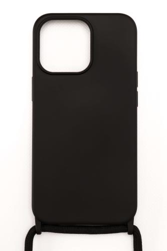 Silicone Case με Κορδόνι (IPhone13Pro) - Μαύρο
