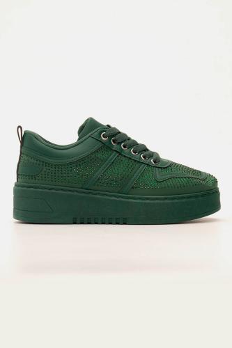 Sneakers Δίσολα με Strass - Πράσινο