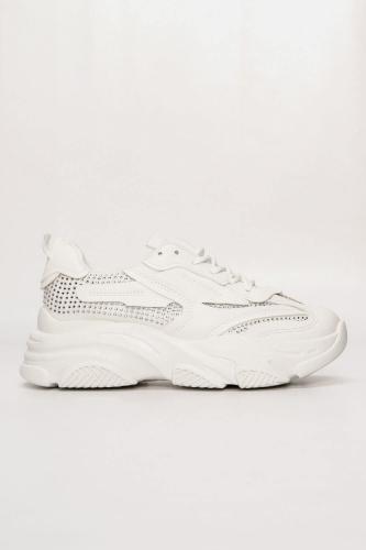 Sneakers με Strass - Λευκό