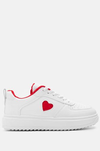 Sneakers Δίσολα με Διακοσμητική Καρδούλα - Κόκκινο
