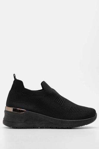 Sneakers Κάλτσα με Πλατφόρμα - Μαύρο