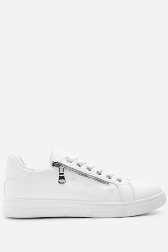 Sneakers με Διακοσμητικό Φερμουάρ - Λευκό