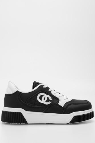 Sneakers με Διακοσμητικό Κέντημα OC - Μαύρο