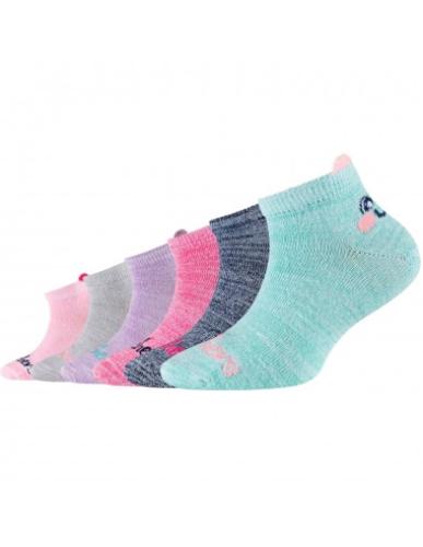 Skechers 6PPK Girls Casual Super Soft Sneaker Socks SK430756064