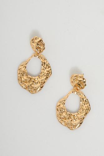 Κρεμαστά σκουλαρίκια με ανάγλυφη όψη (GOLD)