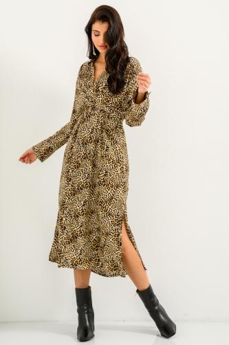 Midi φόρεμα με leopard print (MULTI)