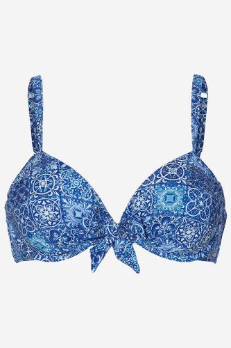 Bikini-top με print και δέσιμο σε μπλε χρώμα