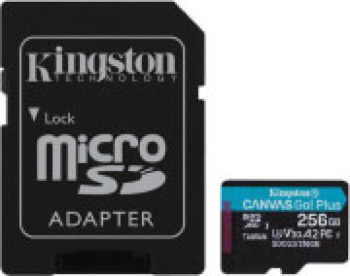 KINGSTON SDCG3/256GB CANVAS GO PLUS 256GB MICRO SDXC CLASS 10 UHS-I U3 V30 A2 + SD ADAPTER