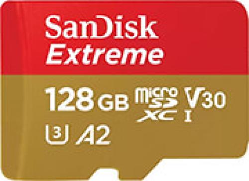 SANDISK SDSQXAA-128G-GN6MA EXTREME 128GB MICRO SDXC UHS-I V30 U3 A2 CLASS 10 + SD ADAPTER