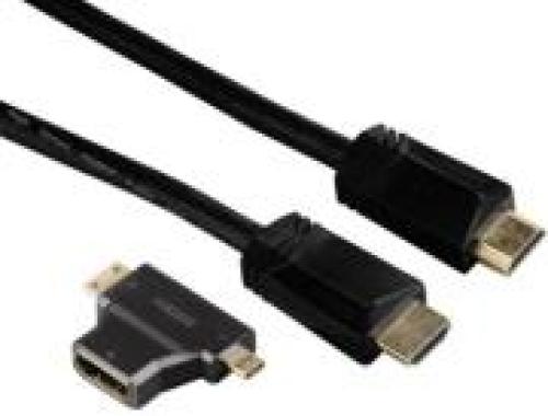 HAMA 122227 HIGH SPEED HDMI CABLE 1.5M + 2 HDMI ADAPTERS BLACK