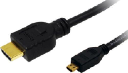 LOGILINK CH0032 HDMI TO MICRO HDMI HIGH SPEED WITH ETHERNET V1.4 CABLE 2M BLACK