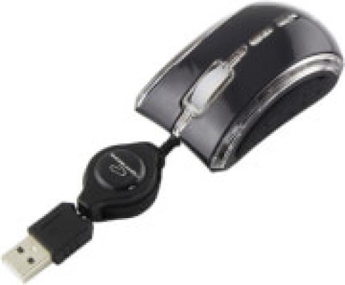 ESPERANZA EM109K CELANEO 3D WIRED OPTICAL MOUSE USB WITH RETRACTABLE CABLE BLACK
