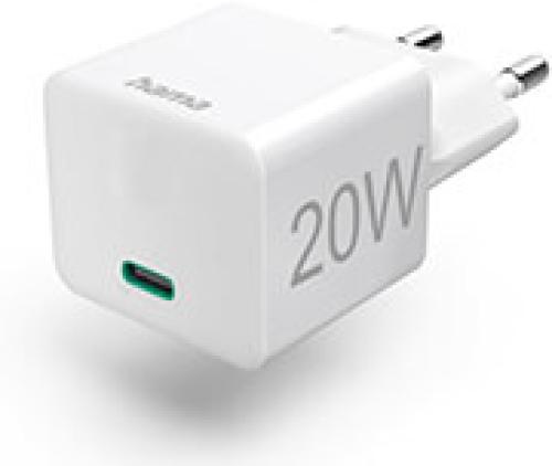 HAMA 201650 FAST CHARGER USB-C PD/QUALCOMM MINI-CHARGER 20 W WHITE
