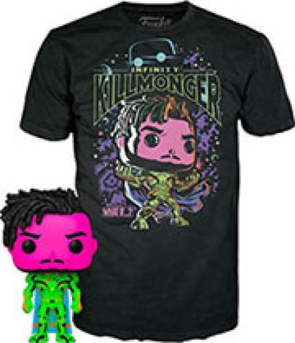 F.P!TEE(ADULT):MARVEL WHAT IF...?-INFINITY KILLMONGER(BLACKLIGHT)SP.ED. BOBBLE-HEAD VIN.FIG T-SHIRTM