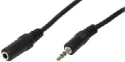 LOGILINK CA1054 AUDIO EXTENSION CABLE 1X 3.5MM MALE TO 1X 3.5MM FEMALE 3M BLACK