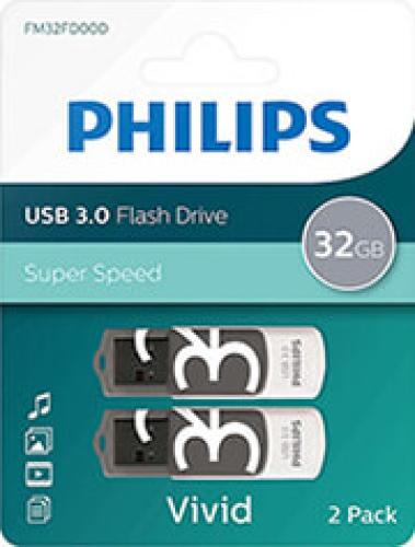 PHILIPS USB 3.0 32GB VIVID EDITION SHADOW GREY 2-PACK
