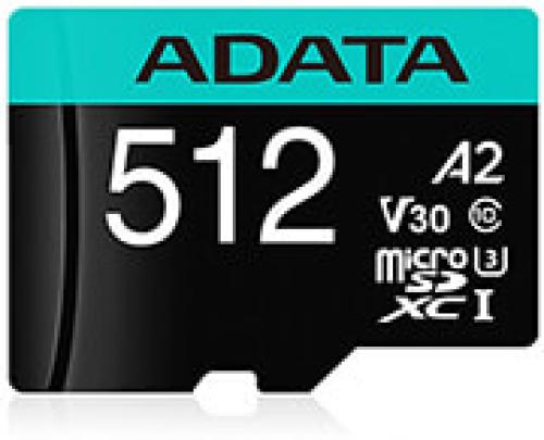 ADATA AUSDX512GUI3V30SA2-RA1 PREMIER PRO 512GB MICRO SDXC U3 V30 A2 WITH ADAPTER