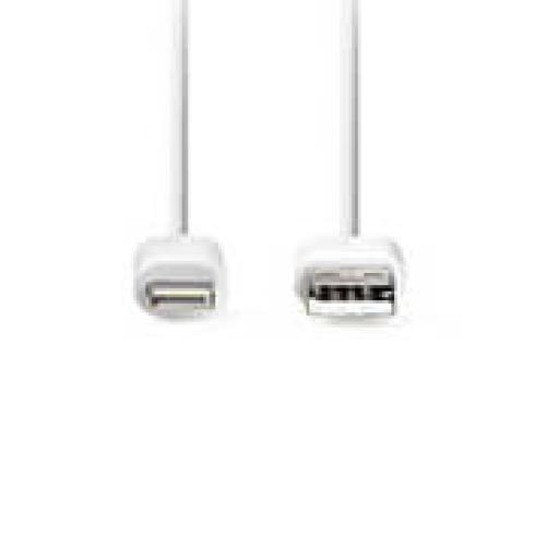 NEDIS CCGL39300WT20 LIGHTNING USB 2.0 CABLE, APPLE LIGHTNING - USB-A MALE 2.00M WHITE