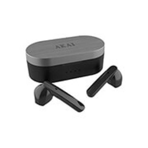 AKAI BTE-J10B ΜΑΥΡΑ ΑΣΥΡΜΑΤΑ BLUETOOTH V5.0 IN-EAR ΑΚΟΥΣΤΙΚΑ ΜΕ ΜΕΤΑΛΛΙΚΗ ΒΑΣΗ