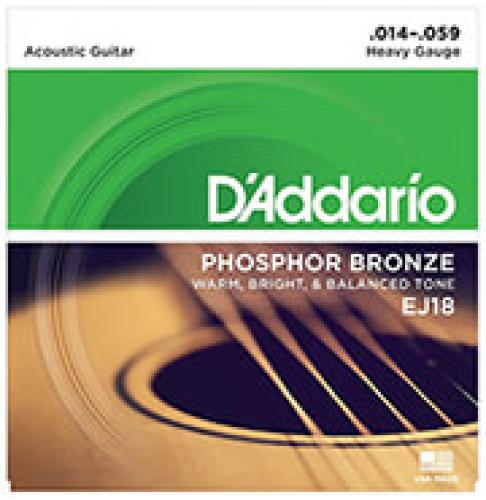 ΧΟΡΔΕΣ ΑΚΟΥΣΤΙΚΗΣ ΚΙΘΑΡΑΣ D'ADDARIO EJ-18 PHOSPHORE BRONZE 14-59