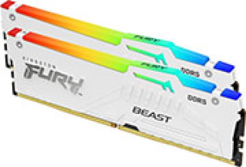 RAM KINGSTON KF556C36BWEAK2-32 FURY BEAST WHITE RGB 32GB (2X16GB) DDR5 5600MHZ CL36 EXPO DUAL KIT