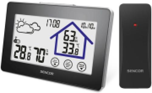 SENCOR SWS 2999 COLOR WEATHER STATION WITH WIRELESS TEMPERATURE AND HUMIDITY SENSOR