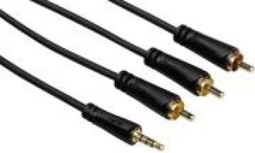 HAMA 122162 CONNECTING CABLE 3.5MM 4-PIN JACK PLUG - 3 RCA PLUGS 3M