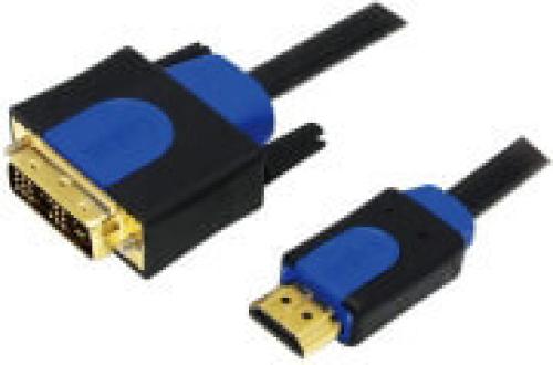 LOGILINK CHB3105 HDMI HIGH SPEED WITH ETHERNET V1.4 TO DVI-D CABLE GOLD-PLATED 5.0M BLACK