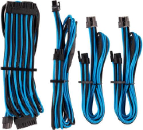 CORSAIR DIY CABLE PREMIUM INDIVIDUALLY SLEEVED DC CABLE STARTER KIT TYPE4 (GEN4) BLUE/BLACK