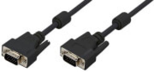 LOGILINK CV0017 VGA CABLE 2X 15-PIN MALE DOUBLE SHIELDED WITH 2X FERRIT CORE 15M BLACK