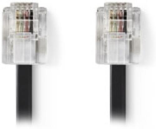 NEDIS TCGP90200BK50 TELECOM CABLE RJ11 MALE - RJ11 MALE 5M BLACK