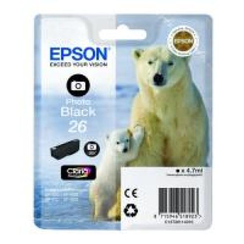 ΓΝΗΣΙΟ ΜΕΛΑΝΙ EPSON 26 PHOTO BLACK ΜΕ OEM:C13T26114010