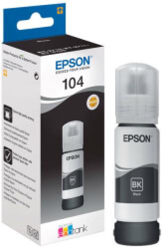 ΓΝΗΣΙΟ ΜΕΛΑΝΙ EPSON BLACK 104 ΜΕ OEM:C13T00P140