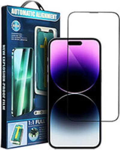 5D FULL GLUE TEMPERED GLASS FOR IPHONE 13 PRO MAX / 14 PLUS BLACK + APPLICATOR